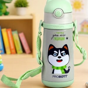 kids-water-bottle-cute-dog-design-with-shoulder-strap